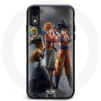 Maniacase Hoesje voor iPhone XS Sangoku Naruto Luffy Uit Eén Stuk Dragon Ball Z 3D Anime Manga