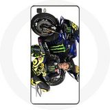 Maniacase Etui voor Huawei P8 Valentino Rossi Speed Pilot witte achtergrond