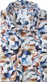 R2 Amsterdam Overhemd Extra Lange Mouwen Print Multicolor - Maat 40 - Heren - Formeel