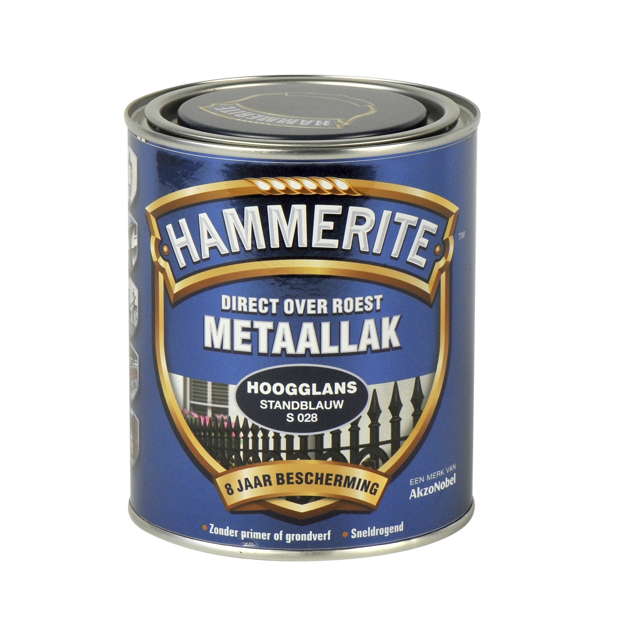 Hammerite direct over roest metaallak hoogglans standblauw - 750 ml