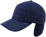 bugatti Casquette à carreaux avec cache-oreilles bleu marine