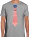 Bellatio Decorations Verkleed shirt voor heren - stropdas Amerika - grijs - supporter - themafeest M