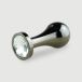Anal Collection Medium Tear Drop Metall Butt Plug avec bijou rond - Noir/Transparent