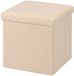 Livarno home Pouf - boîte de rangement - tissu teddy Beige - Siège avec espace de rangement - 38 x 38 x 38 cm