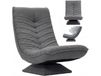 KAUFHOF Galeria Kaufhof Chaise de Sol Pivotante à 360° pour Salon, Aucun Assemblage Requis, Velours Côtelé Gris | Dossier Réglable et Pliable, Supporte Jusqu'à 150 kg, 60 x 105 x 87 cm | Chaise de Gaming ou de Lecture Idéale