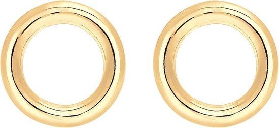 Elli Oorbellen Basic Cirkel Geo Minimal 925 Zilver Verguld - Goud - Dames