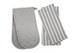 Penguin Home Katoen Oven Handschoen & Theedoek 3-Delig Set, Grijs
