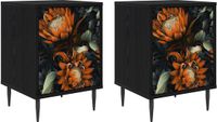 vidaXL Nachtkastje LOCHEM 2 st Zwart eiken 36 x 33 x 51 cm