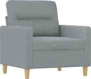 vidaXL Fauteuil met voetenbank stof lichtgrijs