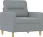 vidaXL Fauteuil met voetenbank stof lichtgrijs