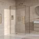 Brauer Stellar - Douchecabine met Draaideur - Helder Glas - 120x90x200 cm - Omkeerbaar - incl. Glascoating - PVD Goud Geborsteld