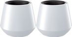 Prosperplast Pot Sevilla - 2x - extérieur/intérieur - plastique - blanc - D44 x H44 cm - avec pot intérieur