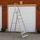 BPS Depot Trade Master Platformtrap – 8 Treden – Lichtgewicht Aluminium – 150 kg Draagvermogen – EN131-gecertificeerd