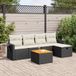 Maison Exclusive - Ensemble de meubles de jardin 6 pièces avec canapé et coussins, noir, en polyrotin