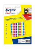 Avery - Etui met 2058 zelfklevende tabletten, verschillende kleuren, diameter 8 mm
