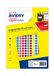 Avery - Etui met 2058 zelfklevende tabletten, verschillende kleuren, diameter 8 mm