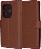 Techsuit Hoesje geschikt voor Realme GT 6 - Leather Folio Book Wallet Case - Marron