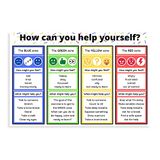 Devenalsa Educatieve poster op canvas "Zones of Regulation" - Slaapkamer decoratie - Sportief landschap - Kantoordecoratie - Cadeau zonder lijst - 30 x 45 cm