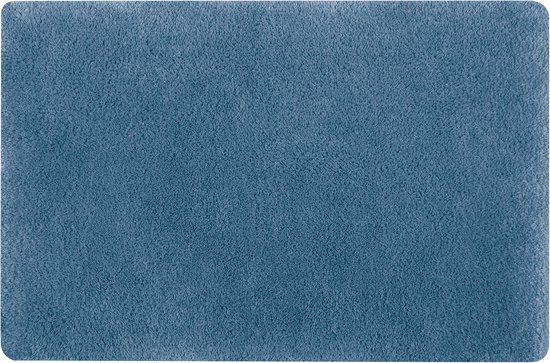 Spirella Badmat Fino – Antislip Badkamermat met Zacht en Warm Oppervlak – Douchemat Geschikt voor Elke Badkamer – Blauw – 60 x 90 cm