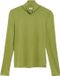 s.Oliver - Femme - T-shirt à col montant - Viscose - Manches courtes - Extra court - Ajusté - Guacamole - Taille 40