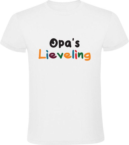 Opa's lieveling Heren T-shirt - Wit - Maat S