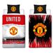 Manchester United FC Officiële eenpersoons dekbedovertrekset, theaterontwerp | Rood omkeerbaar 2-zijdig voetbalstadion beddengoed cover officiële koopwaar inclusief bijpassende kussensloop