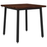 vidaXL Eettafel Massief Acacia Hout Donkerbruin en Zwart 90 x 90 x 75 cm