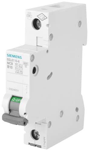 SIEMENS Ingenuity for life SIEMENS 5SL61106 stroomonderbreker 6kA B10 1P in 1TE 230/400V, MCB, zekeringsautomaat