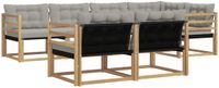 vidaXL Hoek loungeset 7 zitplaatsen Acacia hout Wit en lichtgrijs