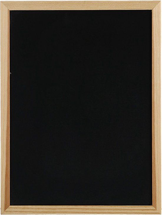 Zeller Krijtbord/Schoolbord/Memobord Magnetisch - 30 x 40 cm - Hout - Zwart