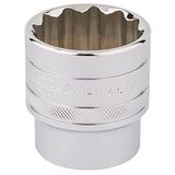 Draper 33729 1/2-inch vierkante aandrijving gepolijst chroom keizerlijke socket, 1,1/4-inch grootte