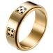 LGT JWLS Stalen mannen ring Dobbelsteen spinner Goud-20mm