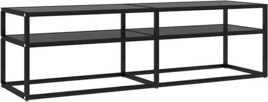 vidaXL Tv-meubel 140x40x40,5 cm gehard glas zwart