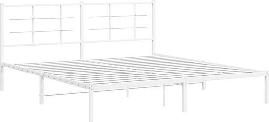 vidaXL Bedframe met hoofdbord metaal wit 180x200 cm