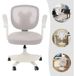 Chaise de bureau ergonomique pour enfant, chaise pivotante pour enfant, chaise pour adolescent, repose-pieds, profondeur d'assise réglable, accoudoirs réglables en hauteur, couleur grise.