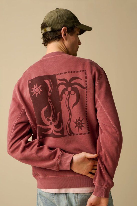 Sissy-Boy Donkerrode sweater met artwork