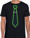 Bellatio Decorations Verkleed T-shirt voor heren - neon stropdas - zwart - foute party - carnaval M