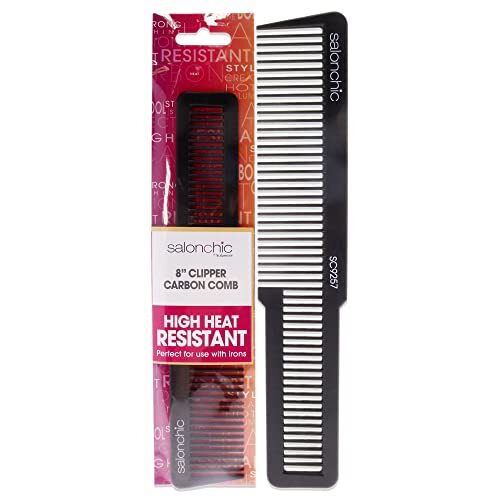 Scalpmaster SalonChic Flat Top Clipper Carbon Comb Hoge Hittebestendige 8 voor Unisex 1 St Kam