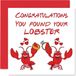 Verlovingskaarten voor koppels - You Found Your Lobster - Gefeliciteerde kaart voor verloving, felicitatiekaart, 145 mm x 145 mm voor bruiloft, paar, verloofde