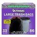 Ultrasac Zwarte Grote Heavy Duty Trekkoord Prullenbak Zakken 33 Gallon 1,4 MIL, 33,5" x 38" - Pack van 86 - voor thuis, commercieel, Bouw & Outdoor