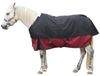 Couverture pour cheval Couverture de pluie Sans rembourrage Noir-rouge 160 cm Imperméable et respirant
