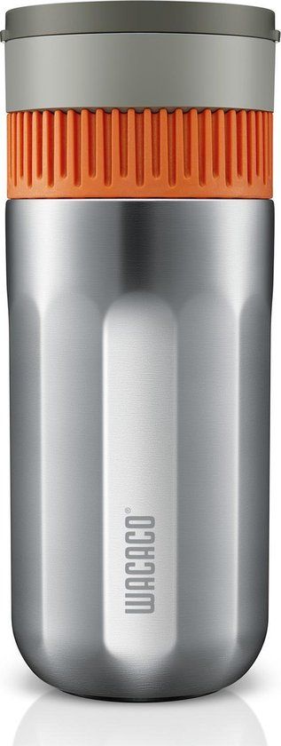 Wacaco Pipamoka - Portable Coffee Maker - 300 ml - Silver/Orange/Grey