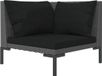 vidaXL Tuinbank met kussens halfrond poly rattan