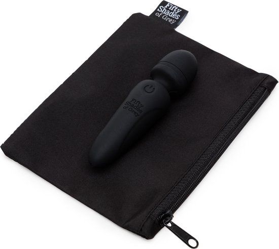 Fifty Shades of Grey - Sensation Mini Wand Vibrator - Zwart - Oplaadbaar
