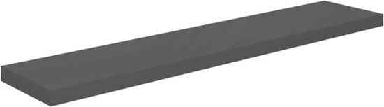 vidaXL Wandschap zwevend 120x23,5x3,8 cm MDF hoogglans grijs