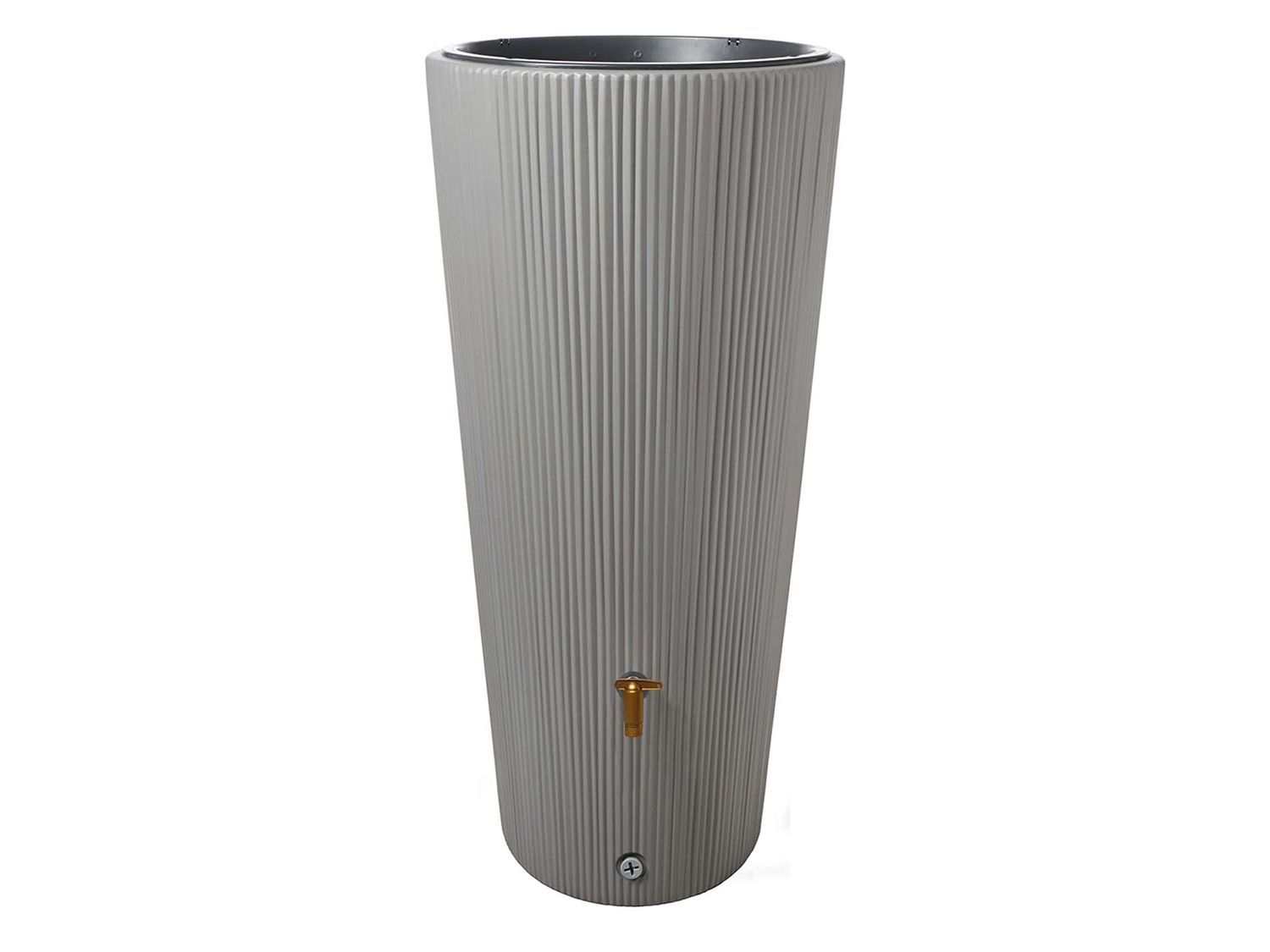 4rain VASO 2in1 DECOR Regenton 220 liter zinkgrijs incl. kunststof-uitloopkraan en regenpijpaansluiting
