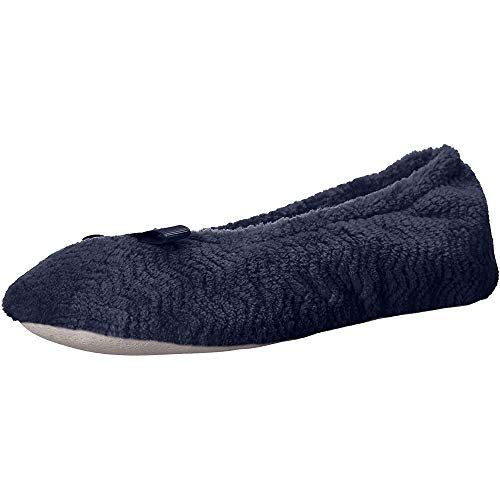 isotoner Vochtafvoerende en suède zool voor comfort ballet plat, marineblauw, 9.5-10.5