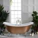 Hudson Reed Baignoire îlot avec deux dossiers Classique 175cm x 73cm - Cuivre métallique avec pieds de baignoire chromés | Oxford