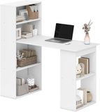 HOMCOM Bureau met planken - Hout - 120x55x120cm - Wit