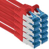 1aTTack.de 10x 7,5m CAT6 Ethernet LAN-netwerkkabel RJ45 - rood